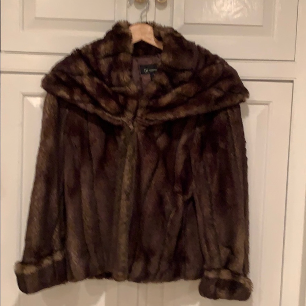 INC International Faux Fir Jacket. Size M. - Picture 1 of 3